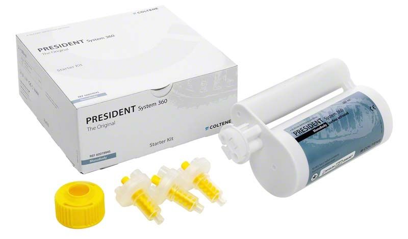 PRESIDENT MonoBody System 360 Starter Kit mit Kartusche und Zubehörteilen.