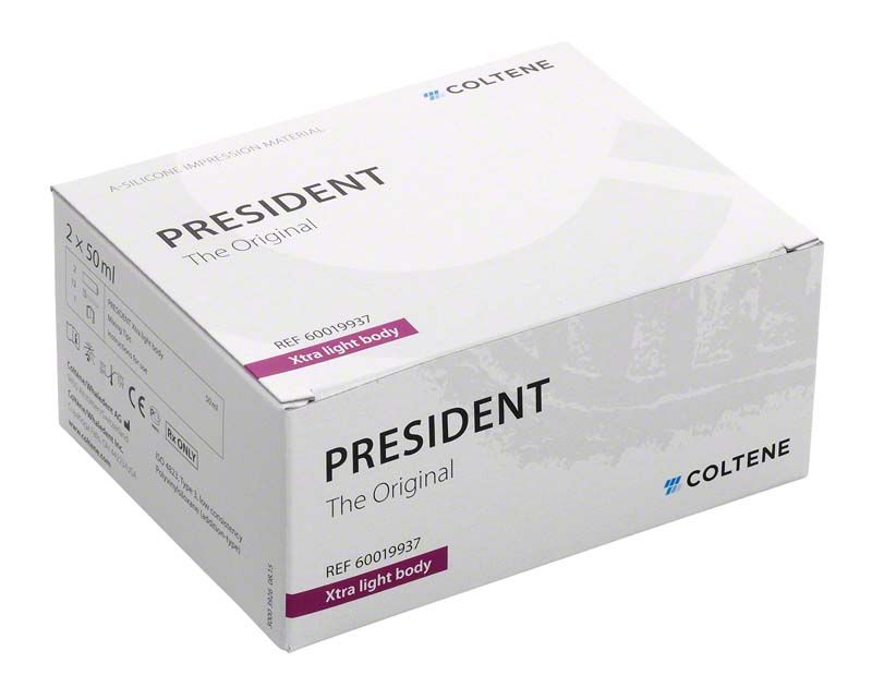 PRESIDENT A-Silikon Abdruckmaterial Kartuschen, 2 x 50ml Verpackung.
