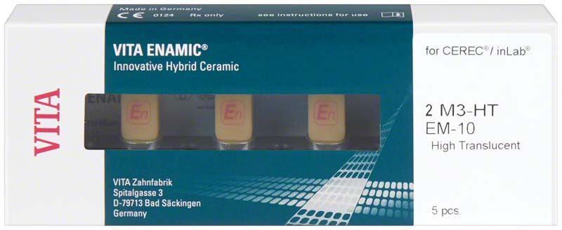 VITA ENAMIC® Hybridkeramikblock für CEREC®/inLab EM-10 HT 2M3 Verpackung.