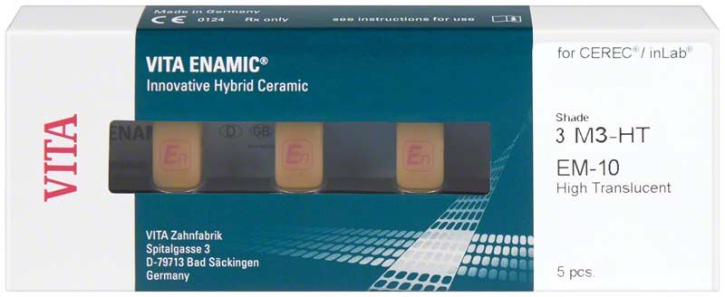 VITA ENAMIC® EM-10 HT 3M3 Dentalblöcke in Originalverpackung.
