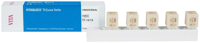 VITABLOCS® TriLuxe forte Blöcke in Verpackung mit Produktinformationen.