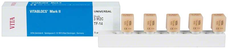 VITABLOCS® TriLuxe forte Zahnblöcke in Verpackung, 5er-Set, Farbton 3M2C.