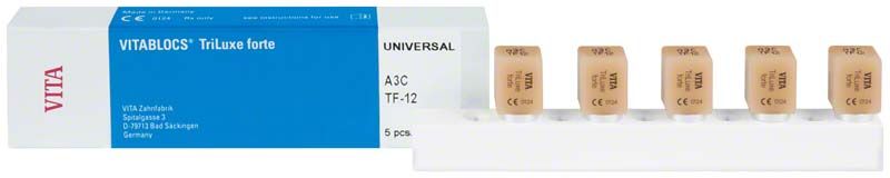 VITABLOCS® TriLuxe forte TF-12 A3C Blöcke in Verpackung mit blauer Beschriftung.