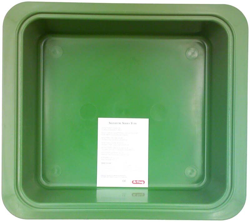 Grüne Kunststoffschale der SIGNATURE SERIES mit eckigem Design.