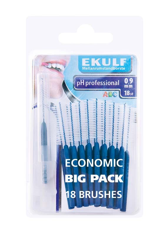 EKULF Interdentalbürsten ph Professional lila, 0,9mm im 18er-Pack.