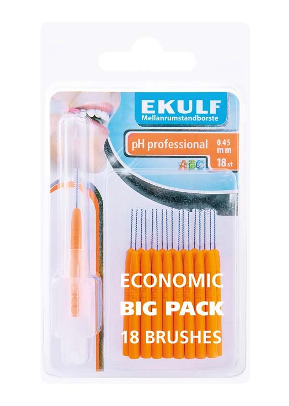 EKULF Interdentalbürsten ph Professional orange, 18er Packung, 0,45mm.