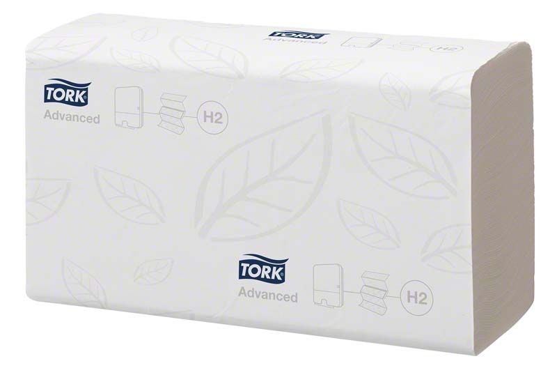 Tork Xpress® Multifold Handtücher, 2-lagig, weiß, Verpackung mit Blattdekor.