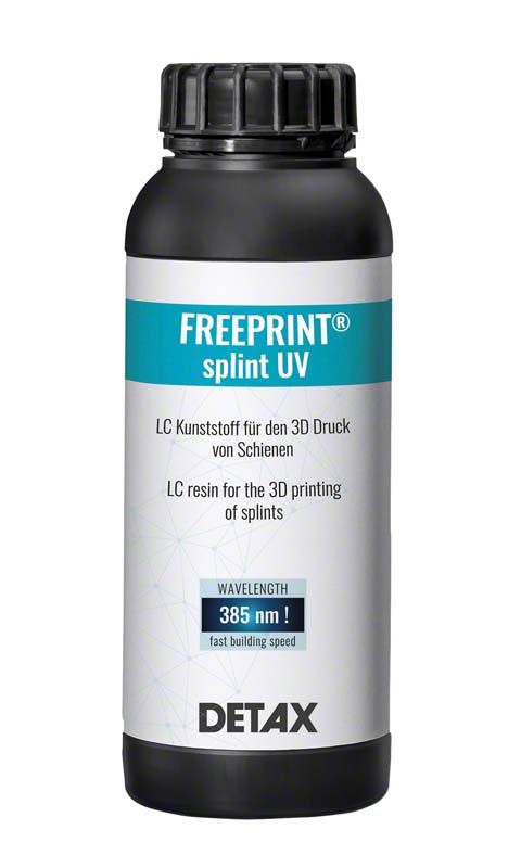 Flasche mit Freeprint® splint UV für 3D-Druck von Schienen.