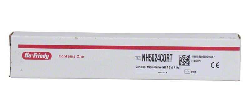 Verpackung des Mikrochirurgischen Nadelhalters Perma Sharp Cortellini, seitliche Ansicht.