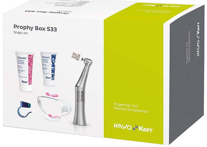 KaVo Kerr Prophy Box SMARTmatic S33 mit Handstück und Zubehörverpackung.