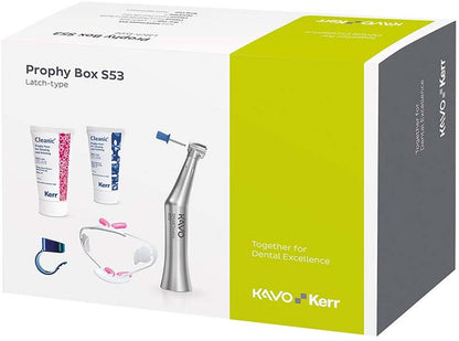 KaVo Kerr Prophy Box SMARTmatic S53 mit Winkelstück und Verbrauchsmaterialien.