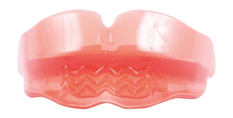 OrthoPreventAligner® für Unterkiefer-Rücklage aus hartem Material in Rosa.