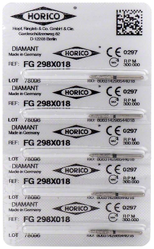 Blisterverpackung von Diamant FG 298X 018 mit Seriennummern und QR-Code.