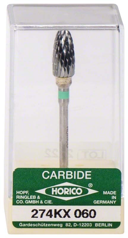 Hartmetallfräser 274 KX 060 in transparenter Verpackung mit grünem Etikett.