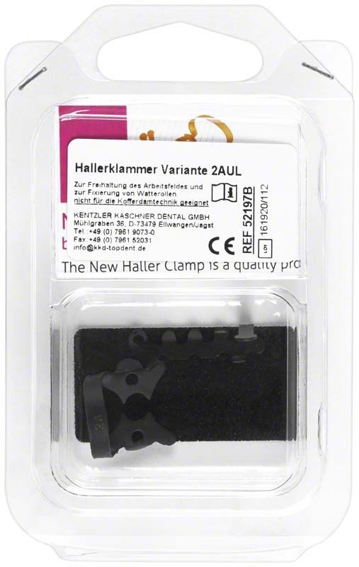 Hallerklammer nach Dr. Landenberger Schwarz in Blisterverpackung.