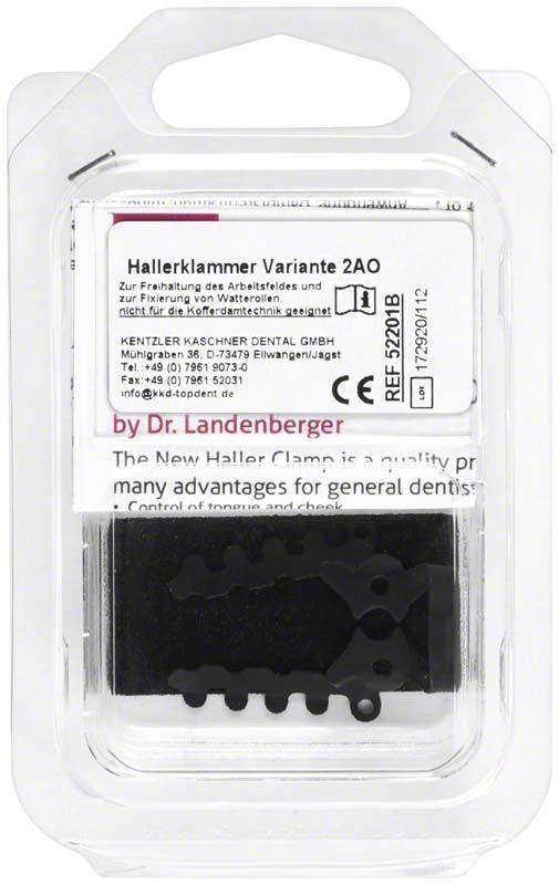 Verpackung der Hallerklammer Variante 2AO von Dr. Landenberger.