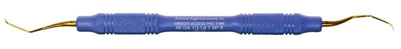 American Eagle XP Gracey Access Pro Thin™ Kürette mit goldfarbenen Spitzen und ergonomischem Griff.