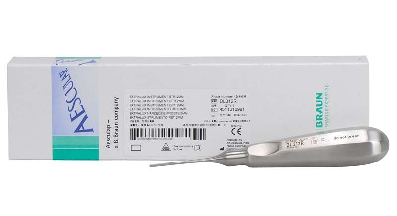 ExtraLux Instrument gerade, 2mm, mit Verpackung von Aesculap.