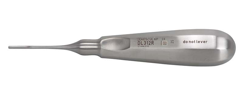 Gerades ExtraLux Instrument, 2mm, aus Edelstahl mit Gravurdetails.