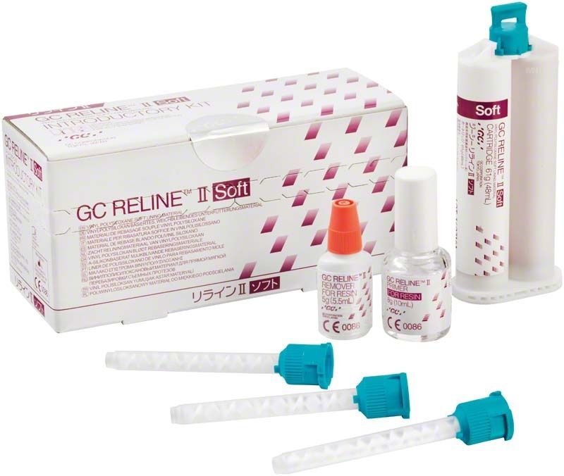 GC Reline™ II Soft Intro Kit mit Kartusche, Flasche und Mischkanülen.