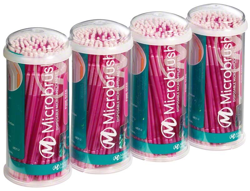 Microbrush Tube Series Applikatoren fein rosa in transparenter Verpackung.