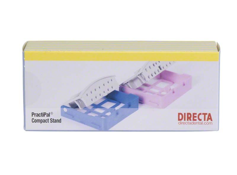 Blauer PractiPal® Compact Bohrerständer in Verpackung mit Produktabbildung.