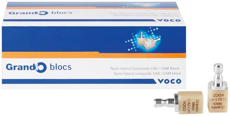 Grandio blocs HT Gr. 12 A3,5 Nano-Hybrid-Composite CAD/CAM Block mit Verpackung.