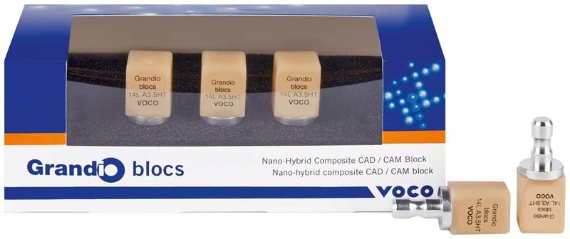 Grandio blocs HT Gr. 14L A3,5 Nano-Hybrid Composite Blöcke in Verpackung.