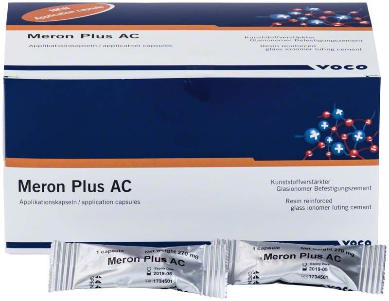 Meron Plus AC Verpackung mit Applikationskapseln, Zahnbefestigungszement.