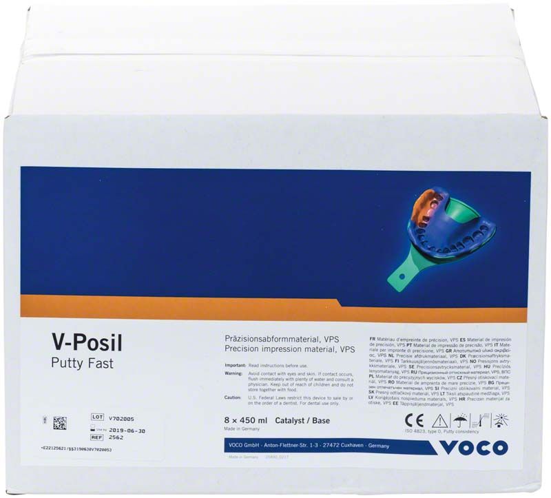 V-Posil Putty Fast Dosen, 8 x 450ml, Dentalabformmaterial.