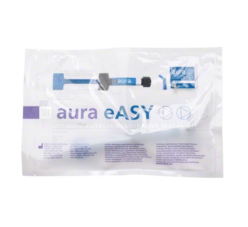 Aura eASY Spritze Ae3 in transparenter Verpackung mit blauem Aufdruck.