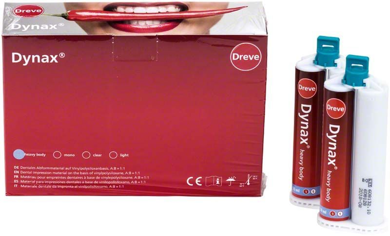 Dynax® heavy body Doppelkartuschen 8 x 50ml in roter Verpackung.