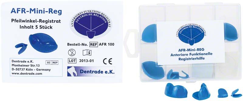 AFR-Mini-Reg Registrierhilfe mit blauen Komponenten in Kunststoffbox.