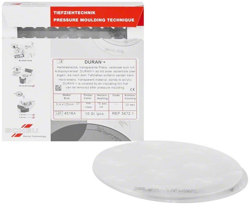 DURAN®+ Tiefziehfolie, 10er-Packung, 0,4mm, mit Verpackung.