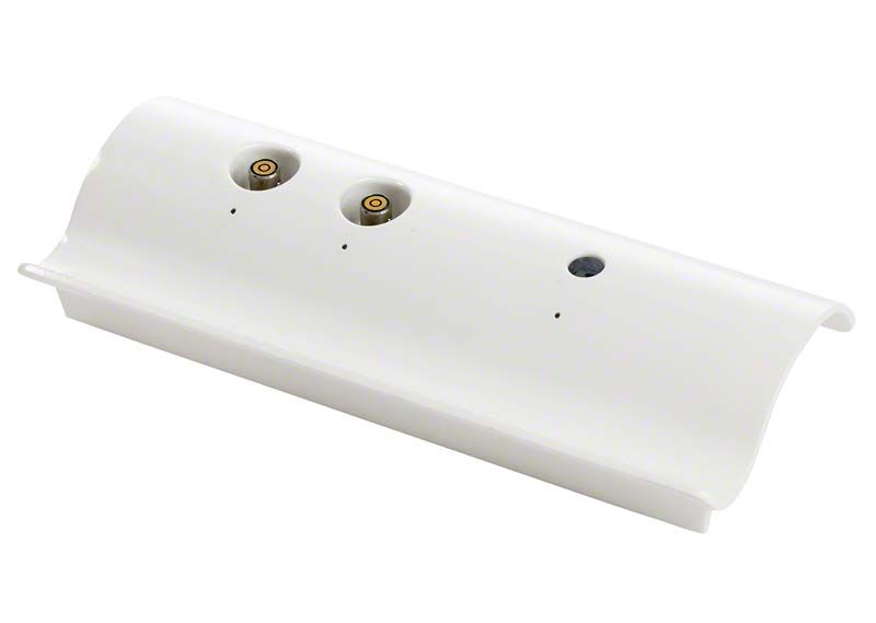 D-Light® Pro Ladestation ohne Netzteil, weiße Oberfläche mit zwei Anschlüssen.