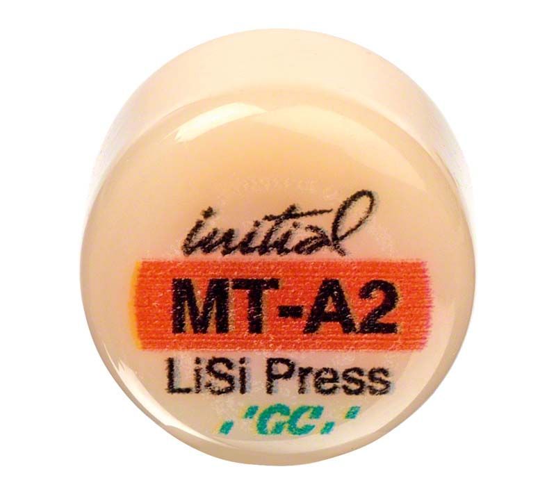 GC Initial™ LiSi Press MT A2 in zylindrischer Verpackung.