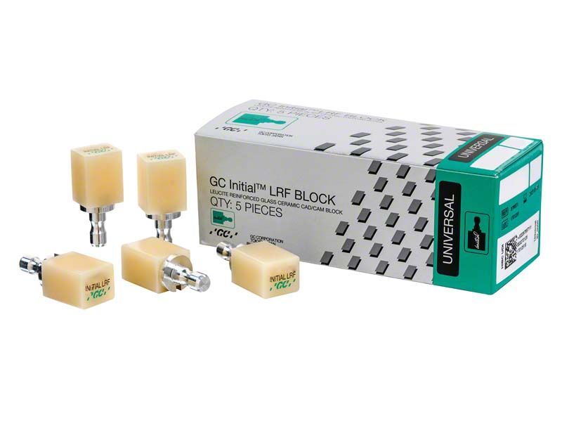 GC Initial™ LRF Bleach Universal Gr. 12 Blöcke vor Verpackung.