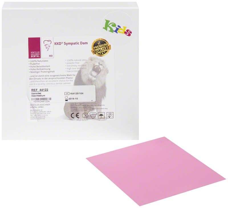 KKD® Sympatic Dam Kids in Lila mit Verpackung und Premium-Qualitätssiegel.