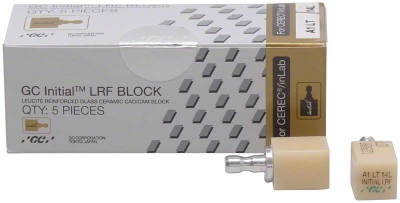 GC Initial™ LRF LT-14L CEREC® A1 CAD/CAM Keramikblock in Verpackung.