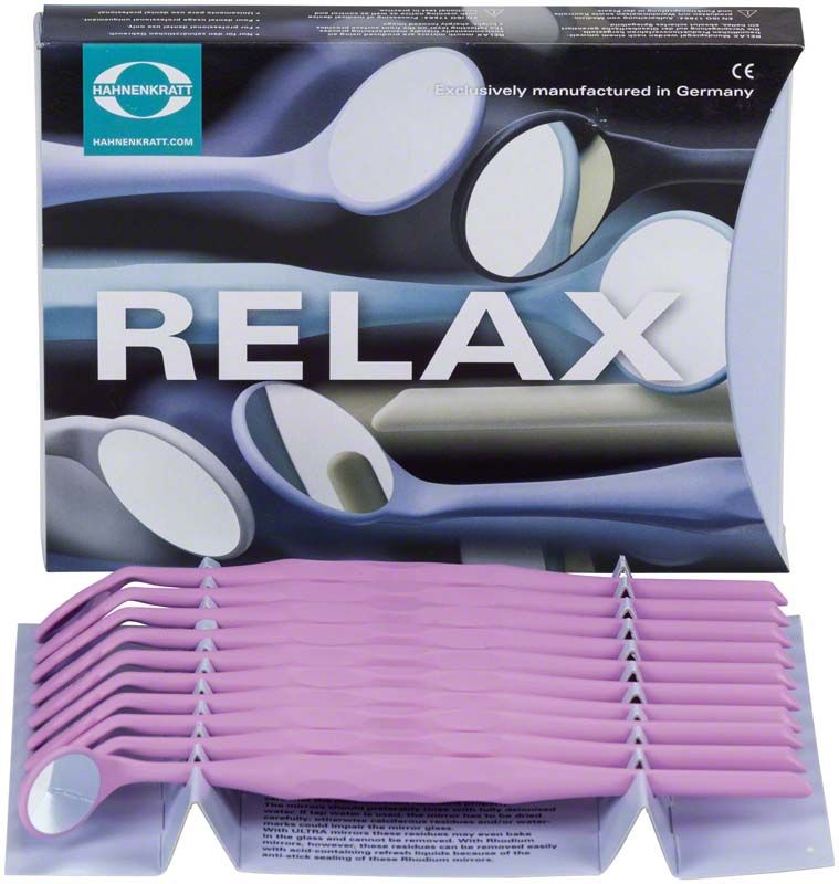 Rosa Mundspiegel FS ULTRA Gr. 4 in Verpackung mit mehreren Spiegeln.