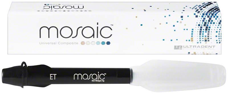 Mosaic™ Spritzen Enamel Trans mit Verpackung im Hintergrund