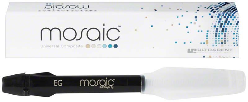 Mosaic™ Spritzen Enamel Gray vor Verpackung mit geometrischem Muster.