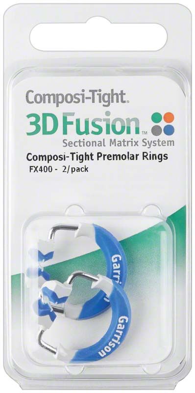Blauer Composi-Tight® 3D Fusion™ Matrix Ring im 2er-Pack in Verpackung.
