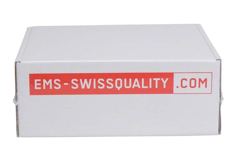 Weiße Verpackung der NIGHT CLEANER® Anwendungsflasche mit rotem EMS-Logo.