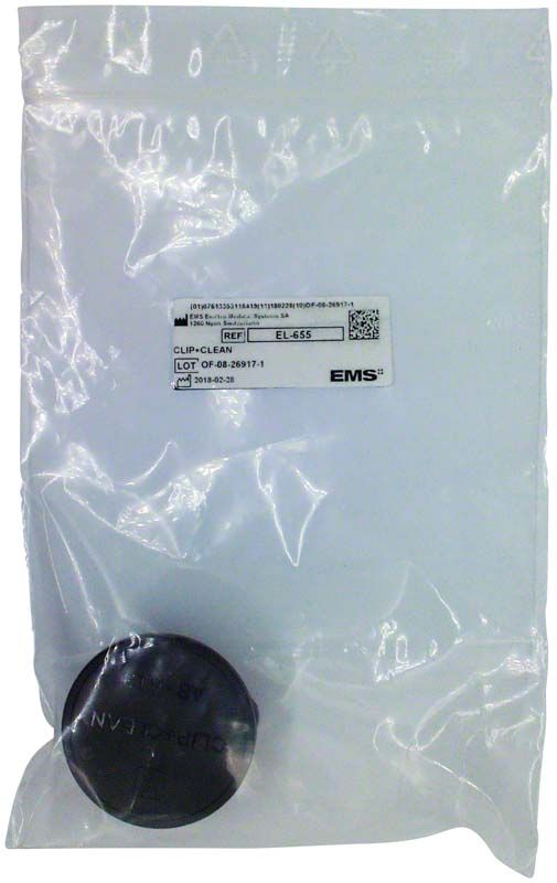 Kunststoffhalter CLIP + CLEAN in transparenter Verpackung.