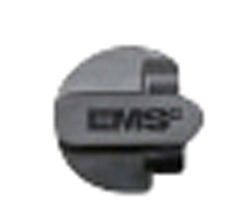 Kunststoffhalter CLIP + CLEAN in Nahaufnahme mit sichtbarem Logo.