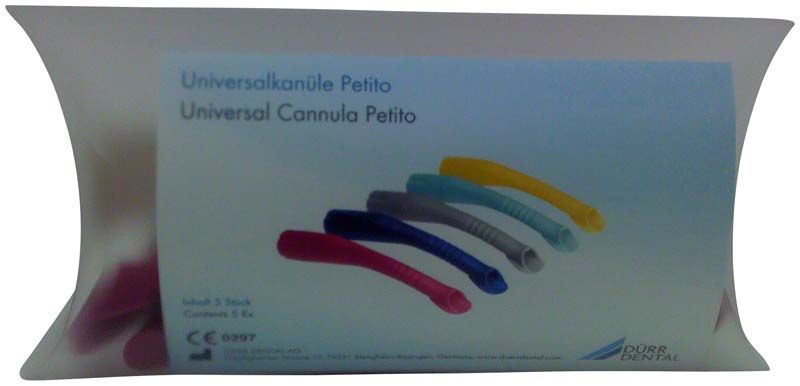 Universalkanülen Petito in verschiedenen Farben in Verpackung.