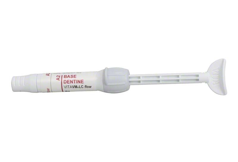 Lichthärtendes Verblendkomposit VITA VM® LC flow BASE DENTINE A2 in Kunststoffspritze.