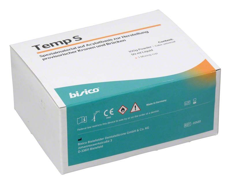 Temp S Set Verpackung für provisorische Kronen und Brücken mit Acrylatbasis.