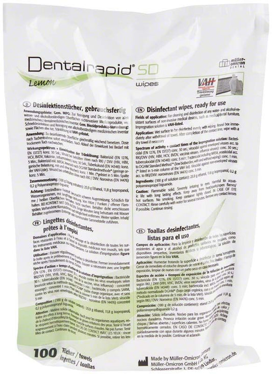 Image of Dentalrapid® SD wipes S Lemon Nachfüllbeutel